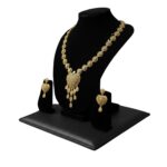 Radiant Heart Drop Gold Necklace Set by Tarasha Jewels - Image 3