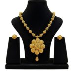 Dazzling Floral Gold Necklace Set By Tarasha Jewels - Image 2