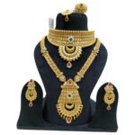 Opulent Maharani Gold Choker Necklace Set by Tarasha Jewels - Image 2