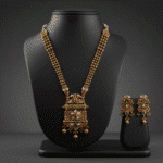 Temple Monarch Antique Gold Necklace Set by Tarasha Jewels - Image 2