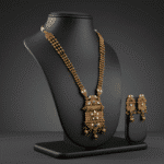 Temple Monarch Antique Gold Necklace Set by Tarasha Jewels - Image 3