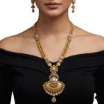 Pink Dew Blossom Gold Necklace Set by Tarasha Jewels