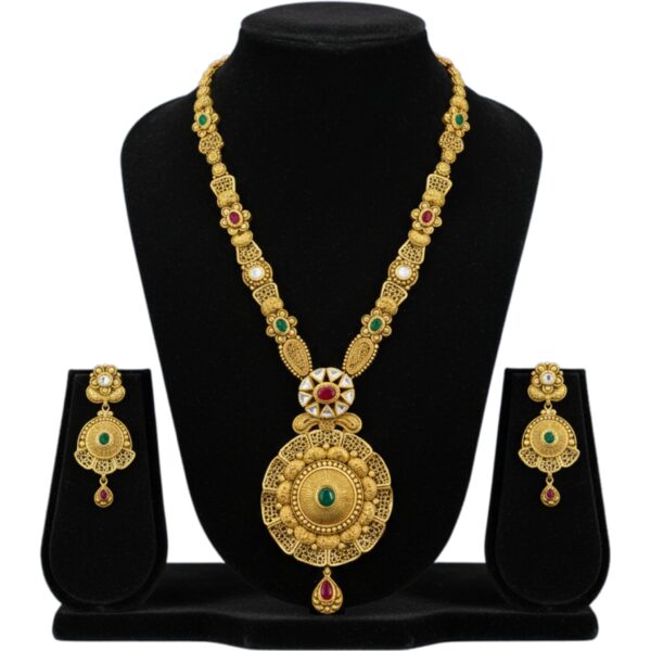 Majestic Mandala Gold Necklace Set by Tarasha Jewels