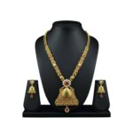 Royal Temple Motif Gold Necklace Set by Tarasha Jewels