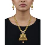Royal Temple Motif Gold Necklace Set by Tarasha Jewels - Image 3