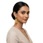 Golden Cascade Geometric Dangler Earrings by Tarasha Jewels - Image 3