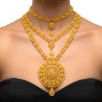 Majestic Heritage Layered Gold Necklace Set by Tarasha Jewels
