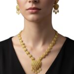 Elegant Heart Motif Gold Necklace Set by Tarasha Jewels