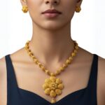Dazzling Floral Gold Necklace Set By Tarasha Jewels