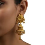 Royal Heritage Gold Jhumka Earrings by Tarasha Jewels